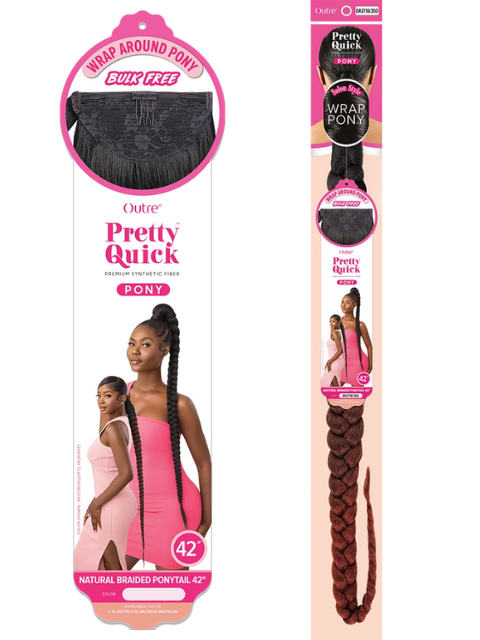 Outre Pretty Quick Wrap Pony - NATURAL BRAIDED PONYTAIL 42"