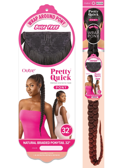 Outre Pretty Quick Wrap Pony - NATURAL BRAIDED PONYTAIL 32"