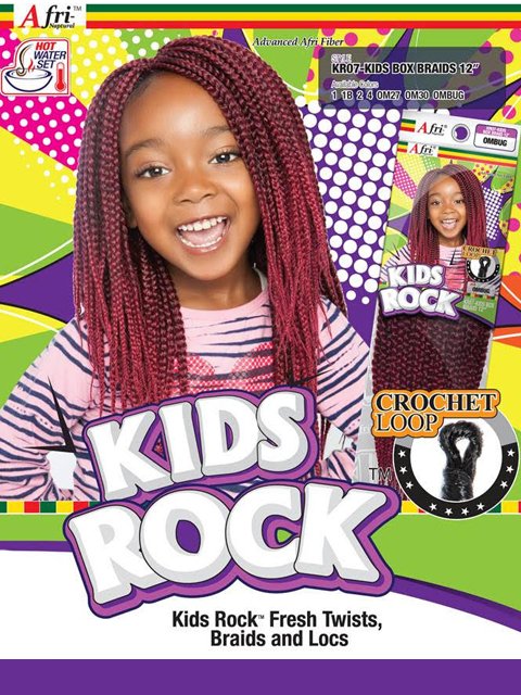 Mane Concept Afri Naptural Kids Rock BOX BRAID Crochet Braid 12 KR07