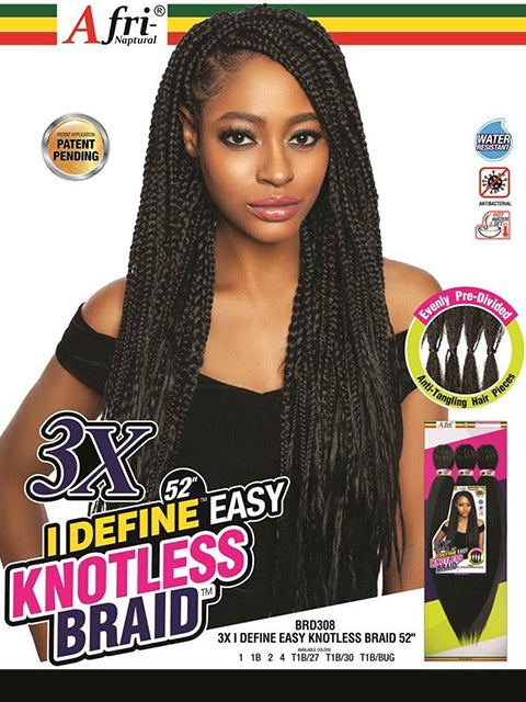 Mane Concept Afri Naptural 3X I DEFINE EASY KNOTLESS Braid 52 BRD308