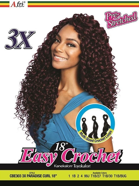 Mane Concept Afri Naptural 3X Pre-Stretched PARADISE CURL Braid 18 CBE303