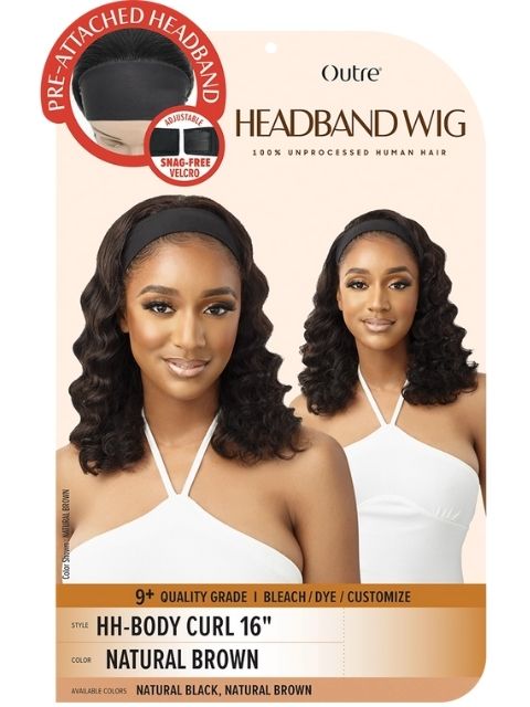 Outre Headband Human Hair Wig - HH BODY CURL 16"