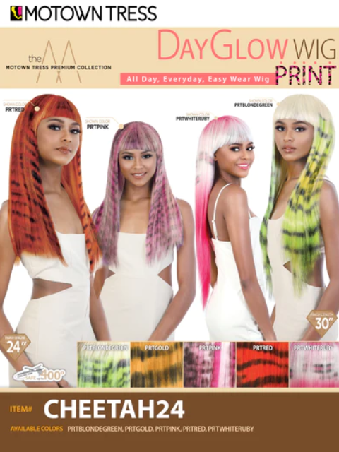 Motown Tress Premium Collection Day Glow Wig - CHEETAH24