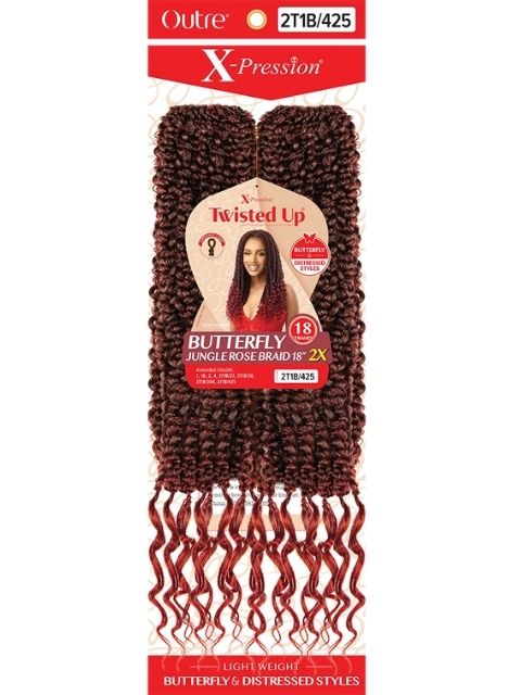 [VALUE PACK]  Outre X-Pression Twisted Up 2X BUTTERFLY JUNGLE ROSE BRAID 18" 10packs