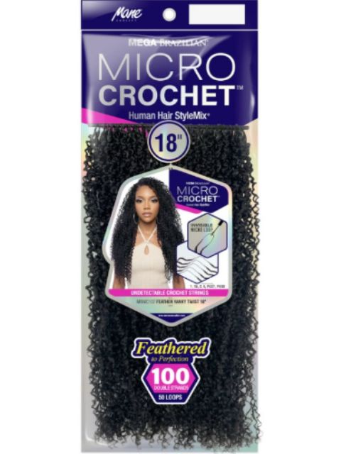 Mane Concept Human Hair StyleMix Feather Micro Crochet Extensions -FEATHER YANKY TWIST" (MBMC107-108)