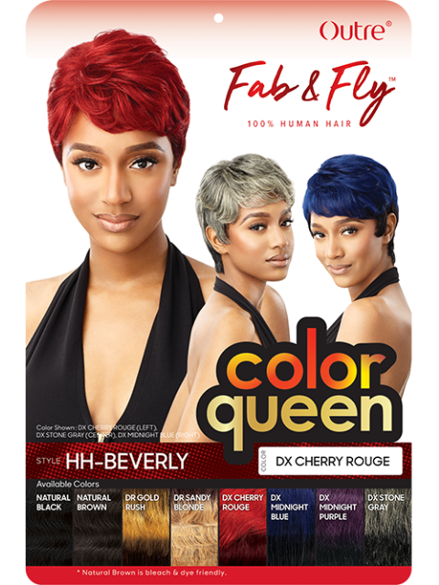 Outre Fab N Fly Color Queen Human Hair Full Wig - BEVERLY