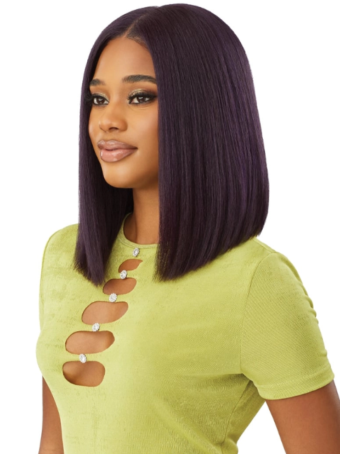 Outre 100% Human Hair Blend 6x5 Pre-Cut HD Lace Closure Wig - HHB-STRAIGHT BOB 14