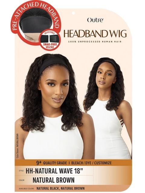 Outre Headband Human Hair Wig - HH NATURAL WAVE 18"