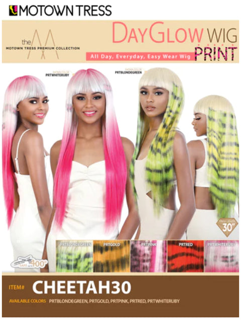 Motown Tress Premium Collection Day Glow Wig - CHEETAH30