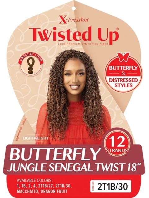 [VALUE PACK]  Outre X-Pression Twisted Up BUTTERFLY JUNGLE SENEGAL TWIST 18" 10packs