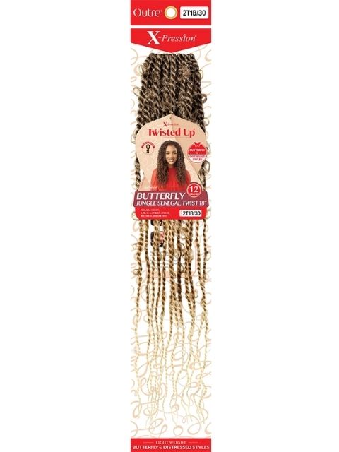 [VALUE PACK]  Outre X-Pression Twisted Up BUTTERFLY JUNGLE SENEGAL TWIST 18" 10packs