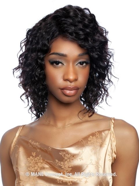 Mane Concept 100% Unprocessed Human Hair Trill 13x4 HD Glueless Lace Wig - TRE2113 DEEP WAVE 14"