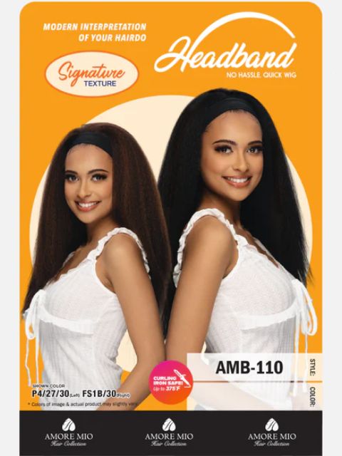 Amore Mio Hair Collection Signature Texture Headband AMB-110" Full Wig