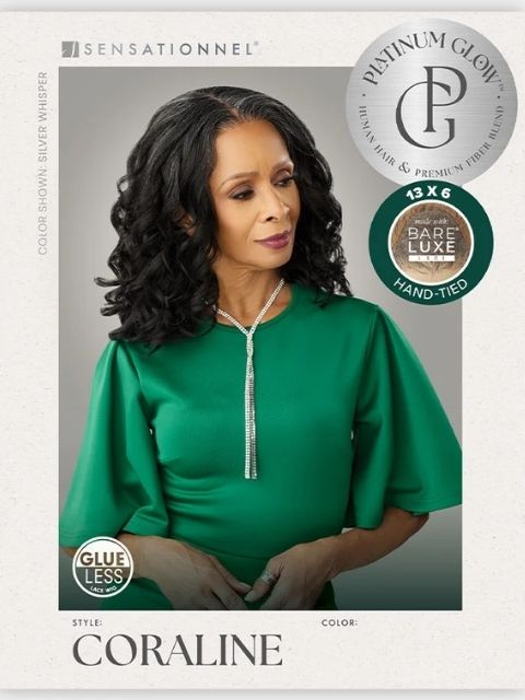 Sensationnel BareLuxe  Glueless Lace Wig BARE LACE PLATINUM GLOW_CORALINE"