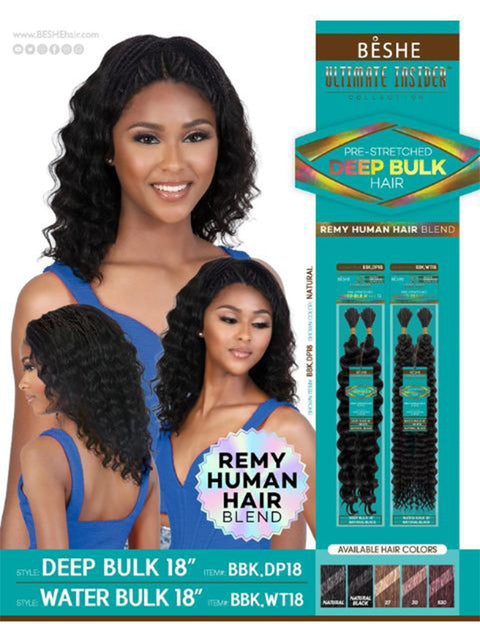 Beshe Ultimate Insider Human Hair Blend Pre-stretched WATER BULK HAIR (BBK.WT18)