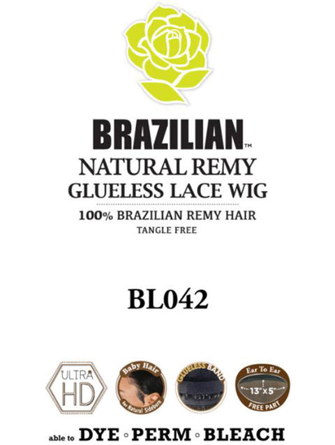 Harlem 125 100% Human Hair Brazilian Natural Remy 13x5 Ultra HD Lace Wig 20" - BL042