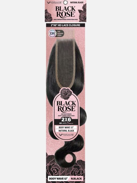 SALE! Vivica A Fox Black Rose 2x6 HD Lace Frontal Closure- BODY WAVE"
