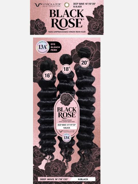 Vivica A Fox Black Rose 100% Unprocessed Human Hair Multi Pack 3pcs DEEP WAVE" (BR3DW) Weave
