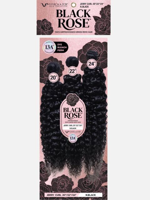 Vivica A Fox Black Rose 100% Unprocessed Human Hair Multi Pack 3pcs JERRY CURL" (BR3JC) Weave