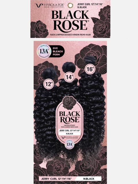 Vivica A Fox Black Rose 100% Unprocessed Human Hair Multi Pack 3pcs JERRY CURL" (BR3JC) Weave