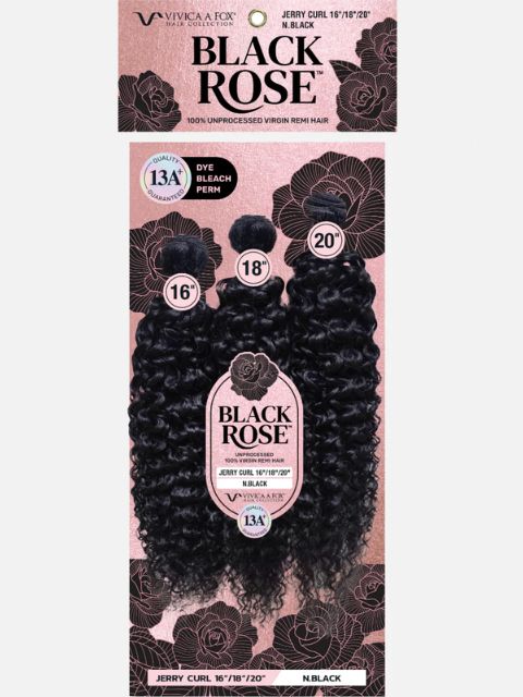 Vivica A Fox Black Rose 100% Unprocessed Human Hair Multi Pack 3pcs JERRY CURL" (BR3JC) Weave