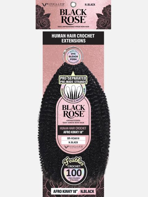 Vivica A Fox Black Rose Human Hair Crochet Extension -AFRO KINKY Bulk