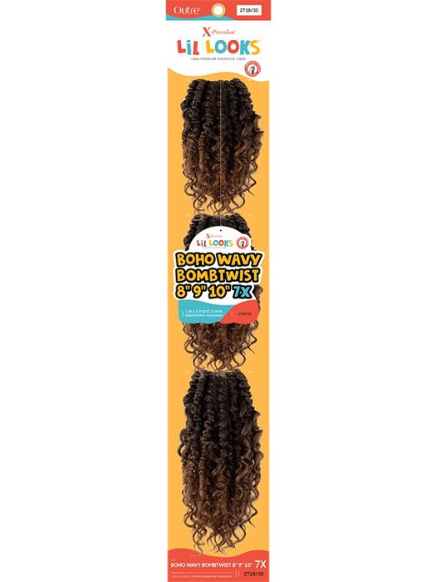 Outre X-Pression Lil Looks 7X BOHO WAVY BOMBTWIST 8" 9" 10" Crochet Braid