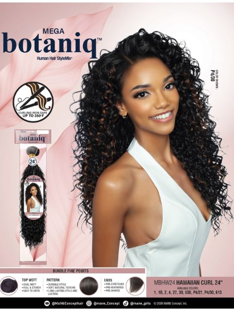 Mane Concept Mega Brazilian Botaniq Human Hair StyleMix HAWAIIAN CURL" (MBHW)