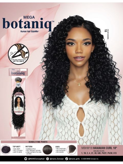 Mane Concept Mega Brazilian Botaniq Human Hair StyleMix HAWAIIAN CURL" (MBHW)