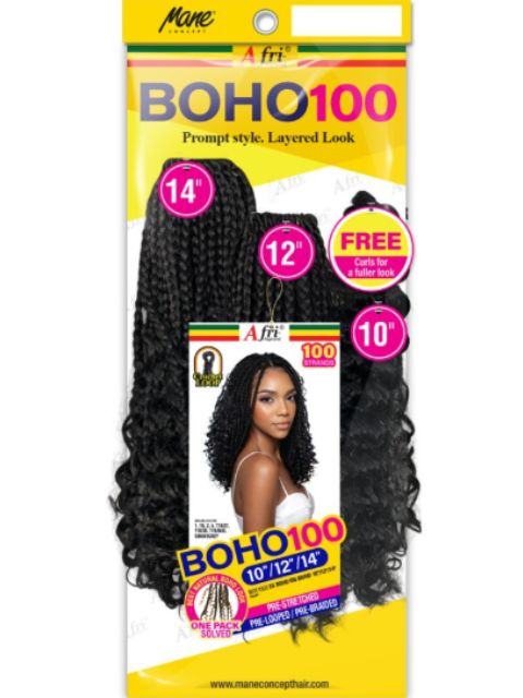 Mane Concept Afri Naptural 3X BOHO 100 BRAID 10"12"14" (BOX1002)