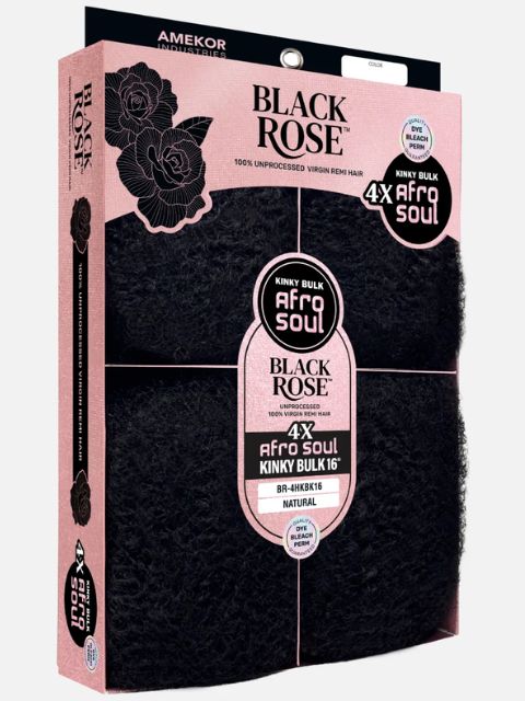 Vivica A Fox Black Rose 100% Human Hair 4X AFRO SOUL KINKY BULK 16" (BR-4HKBK16) Extension and Bulk