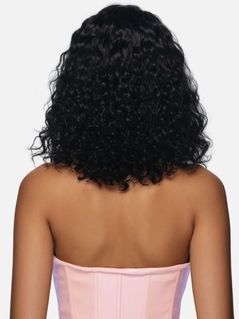 Vivica A Fox Black Rose 100% Human Hair HD Lace Front Wig 5" DEEP WATER CURL SIDE PART 14" (BR420)