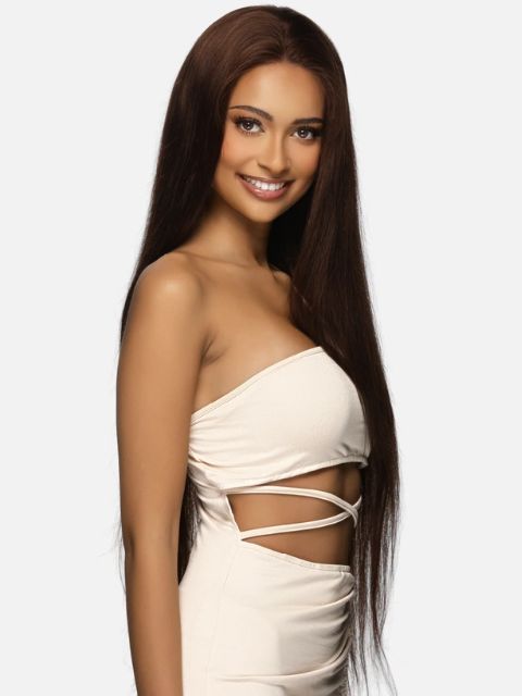 Vivica A Fox Black Rose 100% Human Hair HD Lace Front BRF-ST" Wig