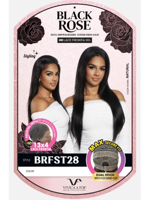 Vivica A Fox Black Rose 100% Human Hair 13x4 HD Lace Front Wig - (BRFST28) STRAIGHT 28"