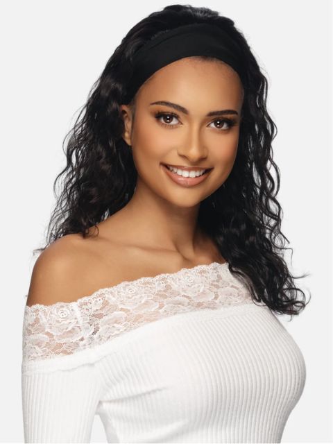 Vivica A Fox Black Rose 100% Unprocessed Human Hair HeadBand Wig- DEEP CURL 18" (BRHB412)