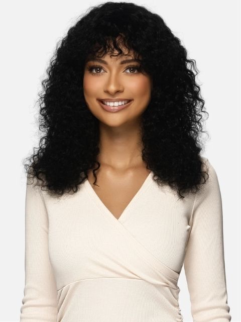 Vivica A Fox Black Rose 100% Human Hair Wet and Wavy HD Lace Full Wig- BOHEMIAN WITH BANG" (BRW415-416)