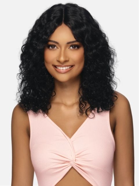 Vivica A Fox Black Rose 100% Human Hair Wet and Wavy HD Lace Part Wig- DEEP CURL 16" (BRWP412)