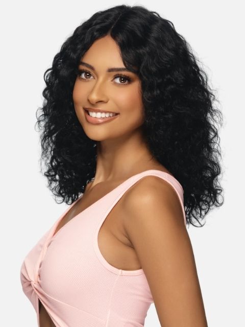 Vivica A Fox Black Rose 100% Human Hair Wet and Wavy HD Lace Part Wig- DEEP CURL 16" (BRWP412)