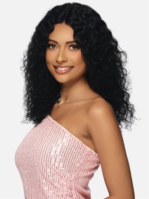 Vivica A Fox Black Rose 100% Human Hair Wet and Wavy HD Lace Part Wig- WATER CURL 18" (BRWP413)