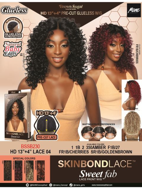 Mane Concept Brown Sugar Skin Bond Pre-Cut Sweet Fab Lace Front Wig - (BSSB230) HD 13"+4" LACE 04
