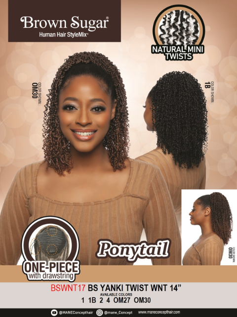 Mane Concept Brown Sugar Ponytail- BSWNT17- BS YANKI TWIST WNT 17"