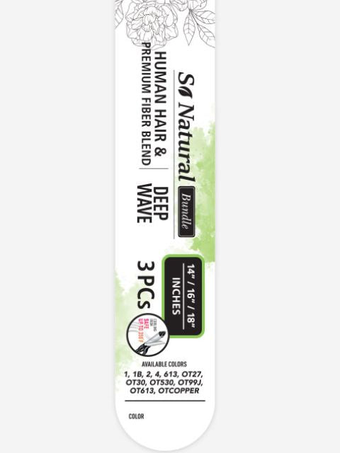 R&B Collection So Natural Bundle Human Hair Blend One Pack Solution BBUNDLE DEEP WAVE (3pcs) "