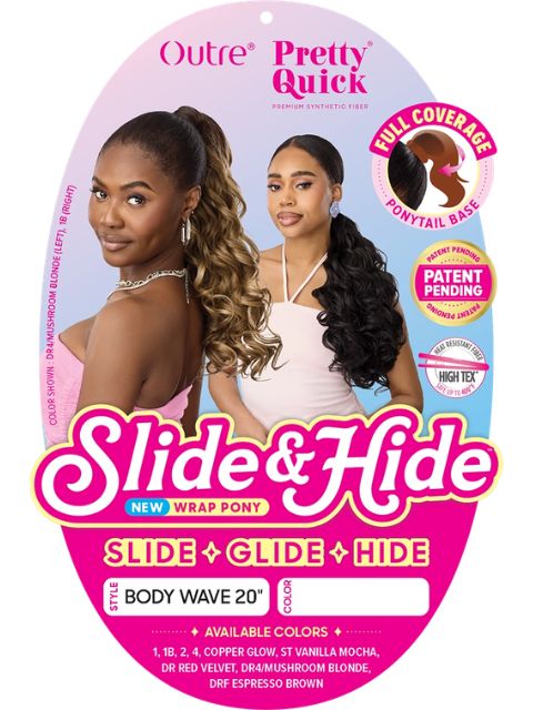 Outre Pretty Quick Slide and Hide Premium Synthetic BODY WAVE 20" Ponytail