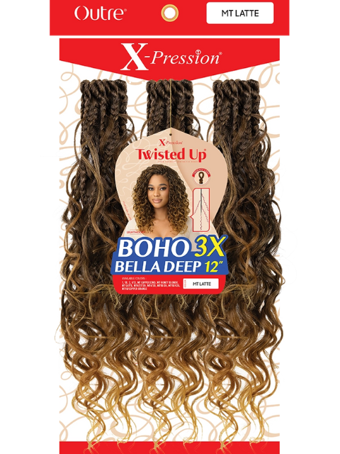 [VALUE PACK] Outre X-Pression Twisted Up Crochet Braid 3X BOHO BELLA DEEP 12-10pcs