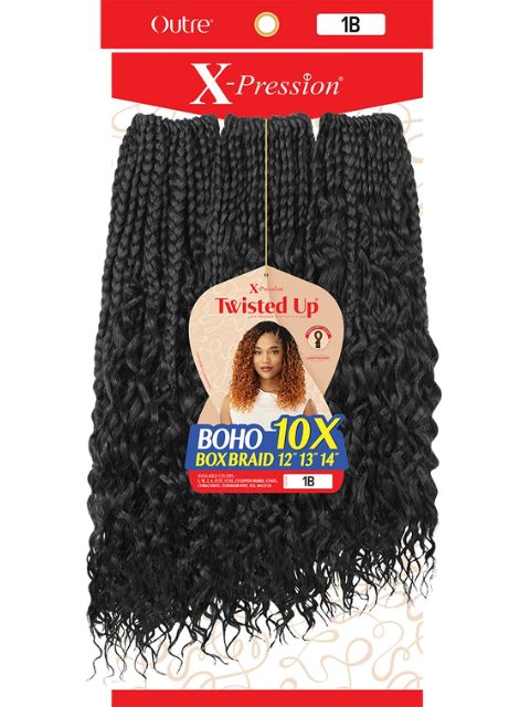 [VALUE PACK] Outre X-Pression Twisted Up Crochet Braid 10X BOHO BOX BRAID 12"13"14"-10pcs
