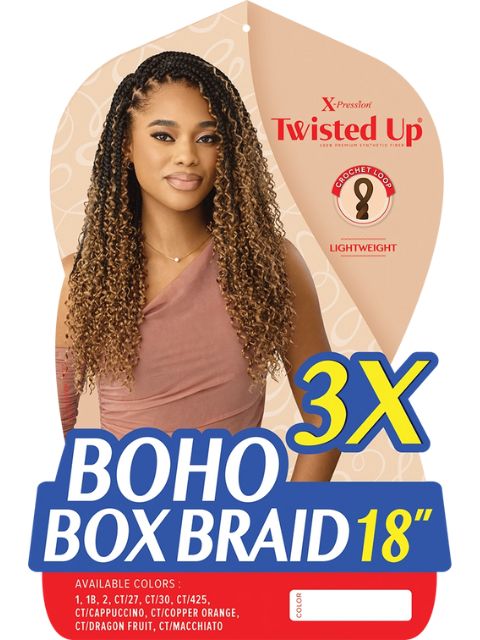 [VALUE PACK] Outre X-Pression Twisted Up Crochet Braid 3X BOHO BOX BRAID 18"-10pcs