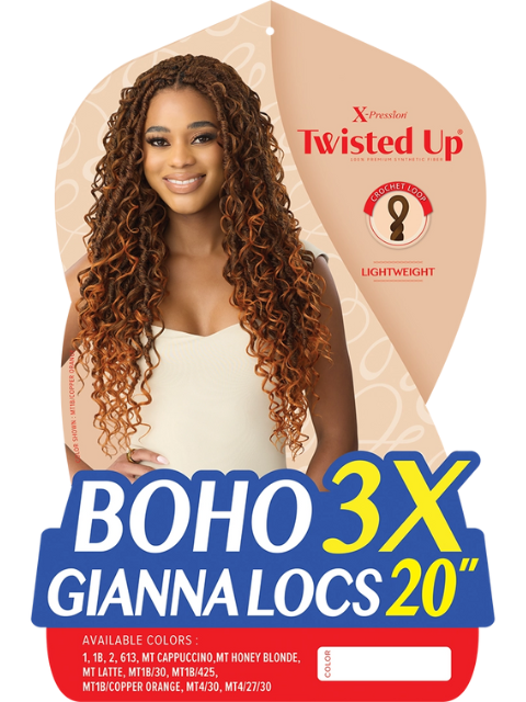 [VALUE PACK] Outre X-Pression Twisted Up Crochet Braid 3X BOHO GIANNA LOCS 20"-10pcs