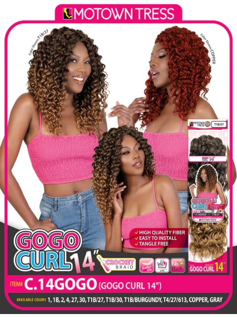 Motown Tress GOGO CURL BULK BRAID 14" C.14GOGO Crochet Braid