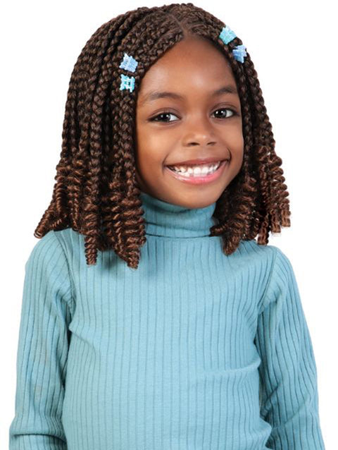 Motown Tress Kidikidi BOX BRAID 10"x2 with Bouncy Curl Ends Crochet Braid (C.2CONCH10)