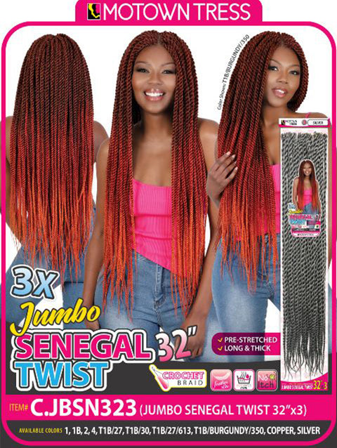 Motown Tress 3X JUMBO SENEGAL TWIST 32"  Crochet Braid- C.JBSN323
